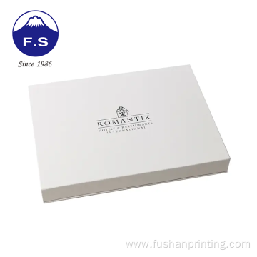 White Flapped Book Shape Hardcover Gift Box